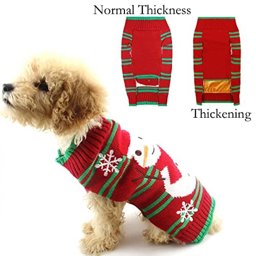 DELIFUR Pull de Neige pour Chien Bonhomme de Neige Noël Nouvel an Pull pour Petits Chiens et Chats (Bonhomme de Neige, XL)