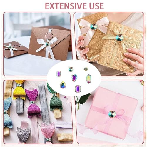 GEFIRE 186 Pcs Couture Strass, Strass a Coudre Griffes en Métal Incrustées, Strass Decor Verre Strass Cristal Pour les vêtements de Bricolage, Les Accessoires de Diamant Cousus à la Main (Blanc AB)