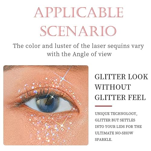 Gel Paillettes Corps,Paillette Cheveux Visage,Paillette Maquillage,Mermaid Sequins Body Glitter pour Festival Fête Noël Pâques Maquillage Décoration,36ML