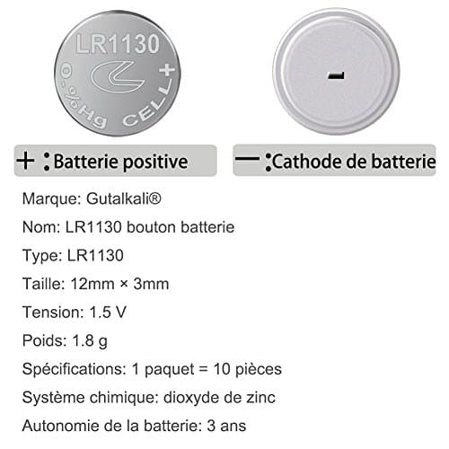 Paquet de 40 Piles Bouton alcaline de la Pile LR1130 AG10