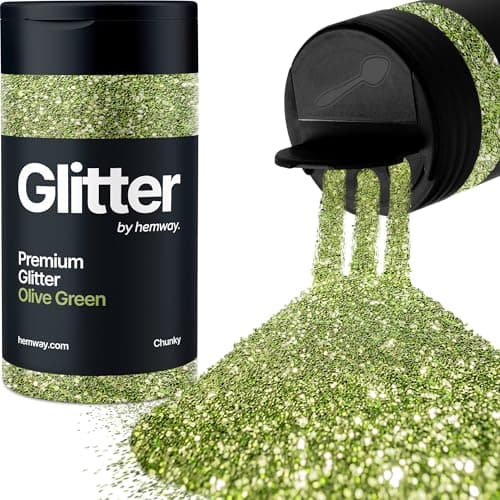Shaker à paillettes vert olive pour nail art accessoires de festival de Noël résine artisanale épaisse cosmétique 130 g/4,6 oz