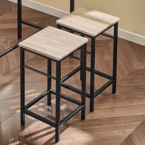 SoBuy OGT11-N Set de 1 Table + 4 Tabourets Ensemble Table de Bar Bistrot + 4 Tabourets avec Repose-Pieds Table Haute Cuisine