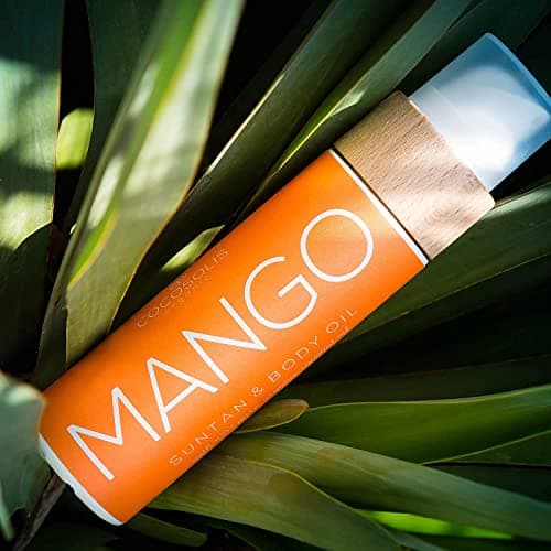 COCOSOLIS Mango - Huile bronzante, huile Bio pour un bronzage naturel - Crème pour un bronzage chocolat - Six huiles naturelles pour une peau éclatante, parfum frais de mangue (200)