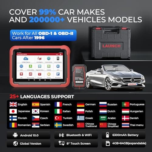 Launch X431 Pros V+ Valise Diagnostic Auto (Identique au X431 V+), Programmeur de clé, Codage ECU, 35+ Reset, AutoAuth pour FCA SGW, OEM Full System Car Diagnostic, Outil de Scan Bidirectionnel