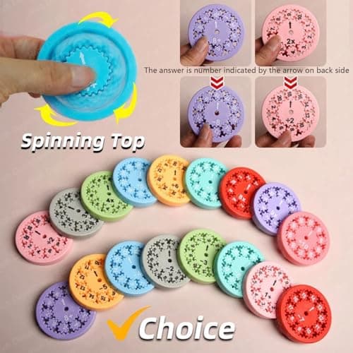 Jastown Math Fidget Spinners, Hand Spinner Jouet Sensoriel, Spinners Mathématiques Fidget, Jouet d'apprentissage Interactif, Math Fact Fidget Spinners,Jouets éducatifs (Multiplication et Division)