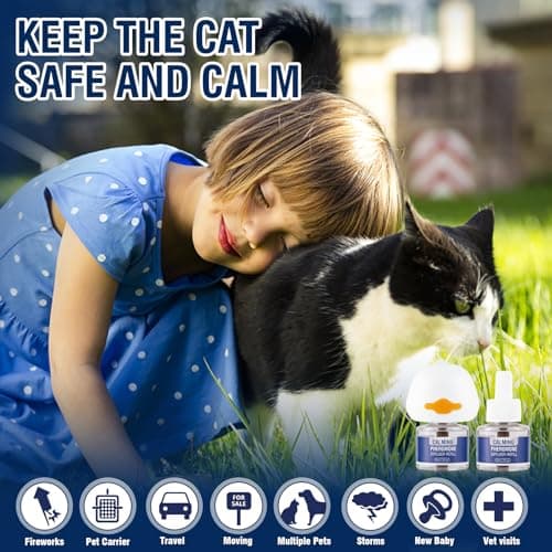 Pheromones Chat Feromone 3 in 1 pour Diffuseur Pheromone PhéRomones Anti Stress Prise Calmant Apaisant Apaiser Chats Conflit FéLines Relaxantes Calmantes Insipide (1 Prise + 2 Recharges)