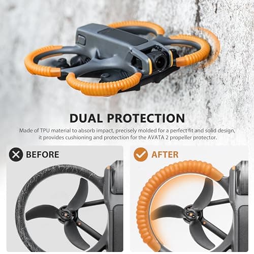 STARTRC avata 2 protecteur d'hélice pour DJI avata 2 drone protection Bumper pour DJI avata 2 fly more combo accessoires anticollision protecteur de prop antichoc (orange)