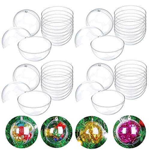 SUNSK Boules de Noël Transparente à Remplir 5cm Boule de Décoration en Plastique pour Décoration de Noël Fête Mariage Anniversaire 20 pièces