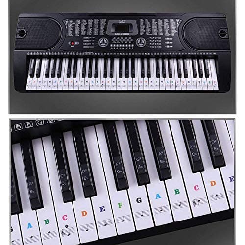 Sparta's Store autocollant piano,Autocollants Amovibles de Piano,Autocollants de Clavier de Piano,Autocollants pour piano,partition piano debutant,pour 37/49/54/61/88 .(Transparent)