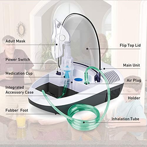 Hangsun Nébuliseur Inhalateur CN680 Portable Compresseur avec Embout et Masque pour Les Enfants et Les Adultes