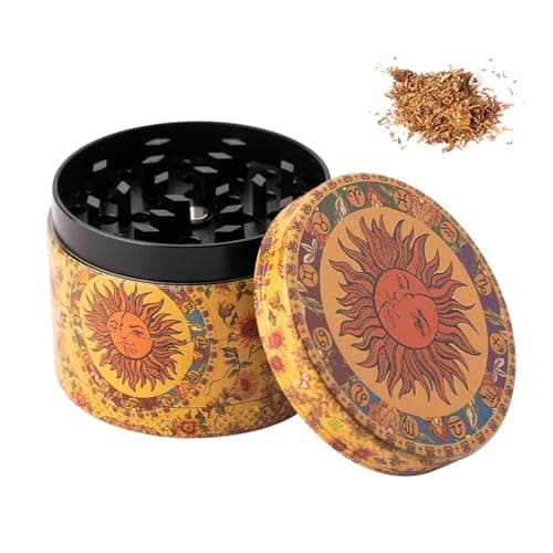 Grinder Moulin à épices 50MM, Collecteur de Pollen avec Couvercle Magnétique et Collecteur de Pollen, Moulin à épices Professionnel 4 pièces Herb Grinder Métal Pour Épices Herbes Pollen Vanille