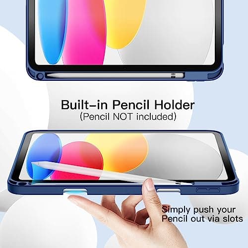 JETech Coque pour iPad (A16) 11ème/10ème Génération (2025/2022) avec Porte-Stylet, Étui Housse Mince Tablette avec Dos en TPU Souple avec Veille/Réveil Automatique (Marine)