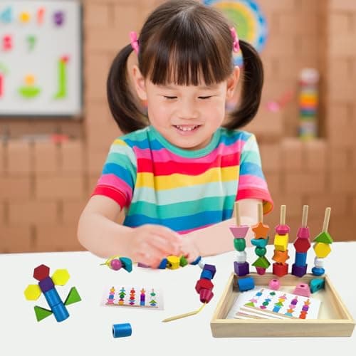 Montessori Jouet de motricité en bois à partir de 1, 2, 3, 4 ans, jeu éducatif et empilable, jeu éducatif, motricité fine