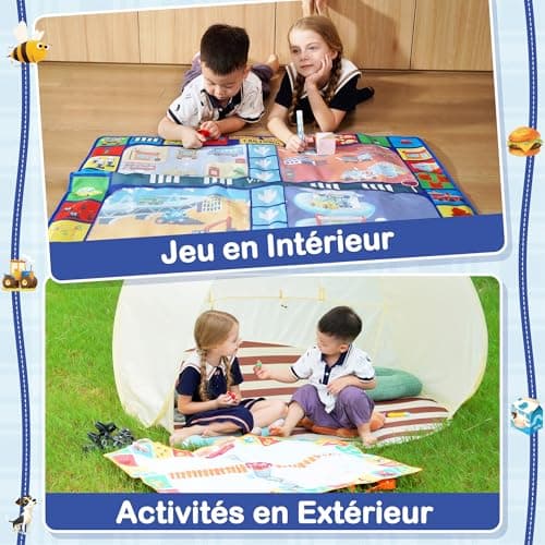 YPLUS Tapis Dessin Eau - Tapis Magique Coloriage pour Bébé de 1 An, Idéal pour le Coloriage et le Jeu - Peinture Magique à l'Eau - Ferme