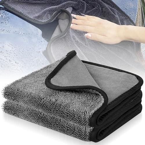 Qooloo 2 PCS Chiffons Magiques,40 X 60 CmChiffons Magiques éPaississants,Microfibre Voiture,Serviettes en Microfibre,Torchons,Cuisine,Verre De Voiture,RéUtilisable