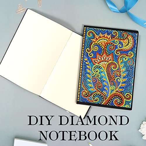 DCIDBEI 2 Pack Carnet de Notes A5 Carnet Diamond Painting Broderie Diamant Carnet Carnet Voyage Carnet de Note Peinture Diamant Carnet Secret Fille Diamant Cahier Enfant Journal Intime Adulte Mandala