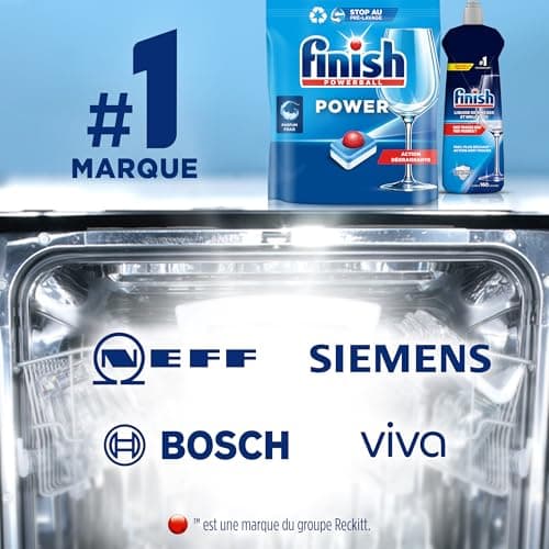 Finish Pastilles Lave-Vaisselle Powerball Comprimé Sans parfum All in One Max - 100 Tablettes Lave-Vaisselle