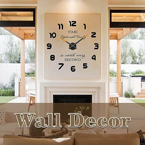 Vangold Pendule Murale 3D Géante au Design Moderne Horloge Murale pour La Chambre Cuisine Bureau Hôtel Cadeau