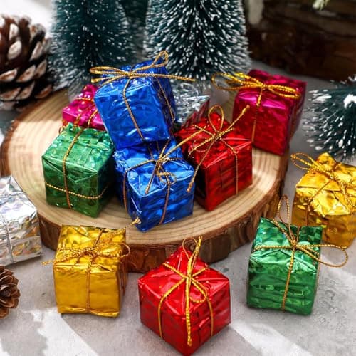 Mini Boite Cadeau Noel, Ornement Sapin de Noel, Mini Décoration de Noël, Décoration Noel Cadeau, Décoration Intérieure et Extérieure de Noël (24)