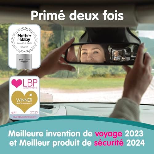 Onco Miroir Voiture Bébé Retroviseur - 100% Incassable, Miroir Bébé Voiture, Double Prix : Meilleure invention de voyage 2023 et Meilleur produit de sécurité 2024, Accessoire Voiture