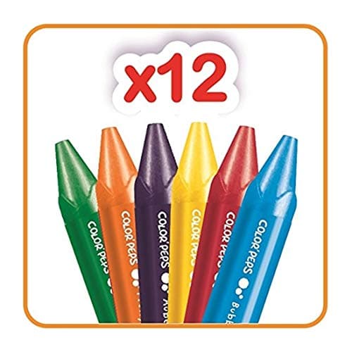 Maped Color'Peps Malette de Coloriage pour Bébé et Enfant dès 1 an – Kit Premier âge avec 10 Feutres Jumbo + 12 Craies de Cire Jumbo + 1 Poster Géant à Colorier
