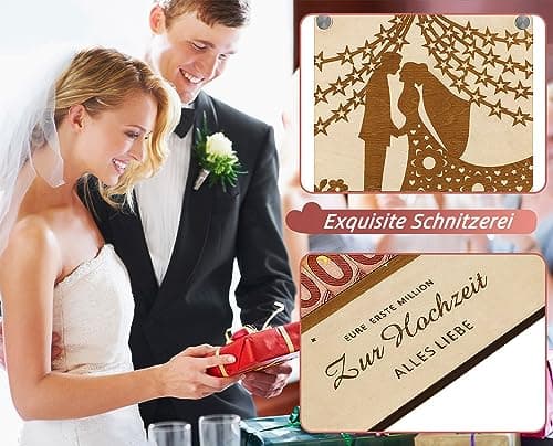 WenmthG Cadeau d'argent de mariage - Premier million - Cadeaux de mariage pour couple de mariés - Cadeaux en argent avec emballage - Décoration de mariage - Cadeaux pour femmes et hommes - Livre d'or