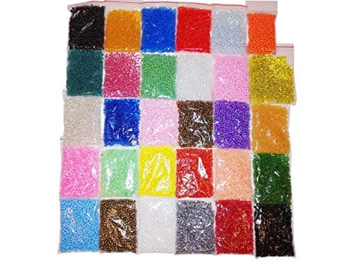 Perlin NO8 Z22 Lot de 25000 perles de rocailles rondes en verre - 30 sachets différentes - 2 à 3 mm - 600 g - 30 couleurs