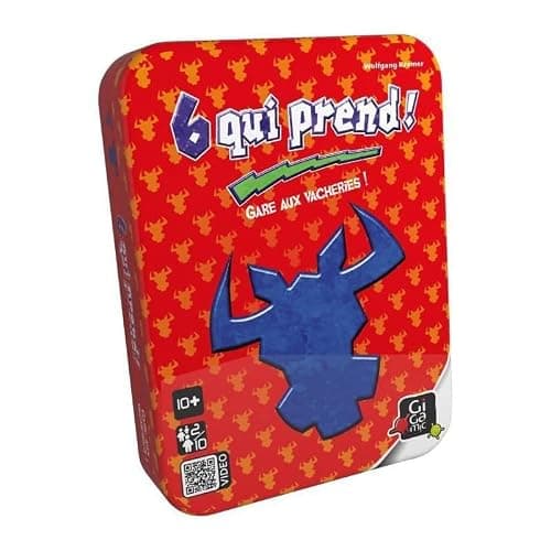 GIGAMIC - 6 Qui prend ! - Le jeu d'ambiance intergénérationnel dans son nouveau format Boite Biseau ! - Jeu de société - De 2 à 10 joueurs - A partir de 8 ans.