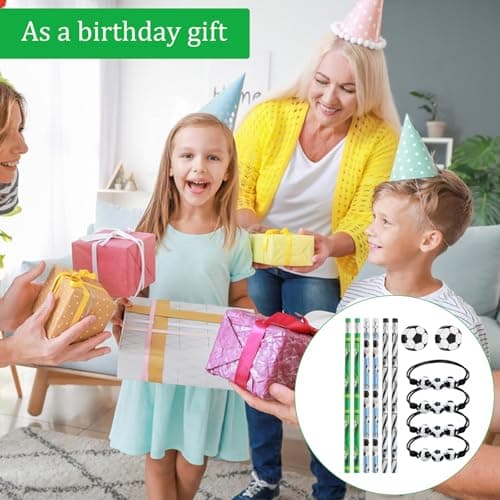 XIAQICA 12 Crayons de Football avec Gomme+ 12 Gommes de Football en Plastique + 12 Bracelet Tressé Football Réglable Ensemble Papeterie Football Enfant Remplisseurs de Sacs de Fête de Football
