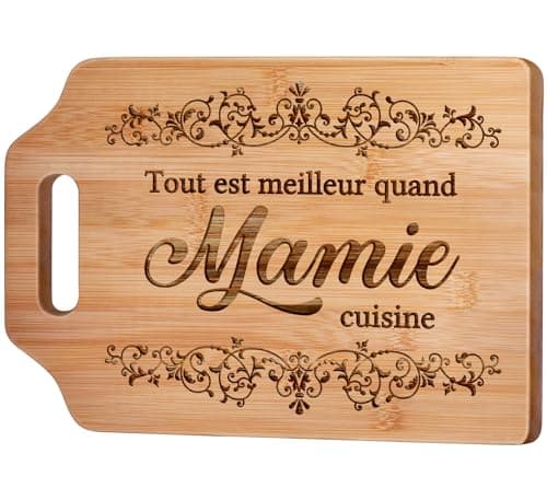 Cadeau Mamie, Cadeau Grand Mere Noel, Planche à Découper en Bambou Gravée, Cadeau Anniversaire Mamie, Idee Cadeau Mamie, Cadeau Grand Mere Cuisine, Cadeau Fete des Grand Mere Original