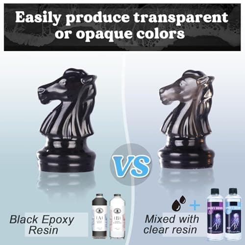 SANAAA Résine époxy Noire 474 ML, résine époxy Haute Brillance sans Bulles, résine époxy de Table pour l'artisanat, Le Moulage, Le Bricolage, l'art en résine, Les moules, Les Bijoux (237 ML x 2)