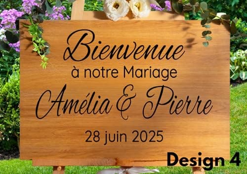 Stickers Personnalisés pour Panneau Mariage, Baptême, anniversaire... - Panneau Bienvenue - Décoration de mariage et évènements - Accueillez vos Invités avec Style ! Fabrication Artisanale Française