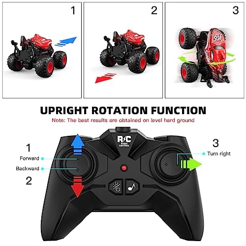 ACAMMZAR Voiture Télécommandée, 2.4GHz 20Km/h RC Monster Truck, RC Voiture Telecommandé Tout Terrain, avec 2 Batteries 60 Min+, RC Car avec LED Musique 360°Rotation, pour Enfants Adultes, Bleu