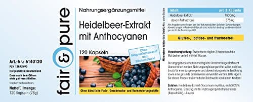 Fair & Pure® - Extrait de myrtille aux anthocyanines - avec 1500mg d'extrait de myrtille par dose journalière - 120 gélules véganes