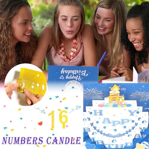 Carte Anniversaire 3D avec Musique et Lumière Woukksy Pop Up Carte d'anniversaire Amusante avec Bougie Anniversaire Soufflable, Kit Cadeau Anniversaire Pour Femme Homme Maman Papa Fille Garcon