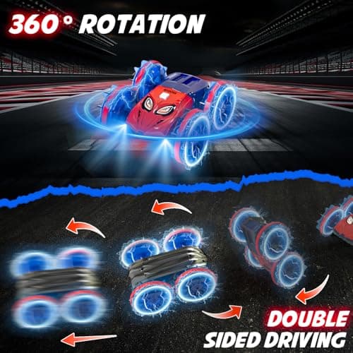 MYDOVA Voiture Telecommandé Enfant Tout Terrain Amphibie, 2.4 GHz Proportionnelle 20+ KM/H Hobby Offroad Monster RC Truck, 360°& 180°Rotation étanche