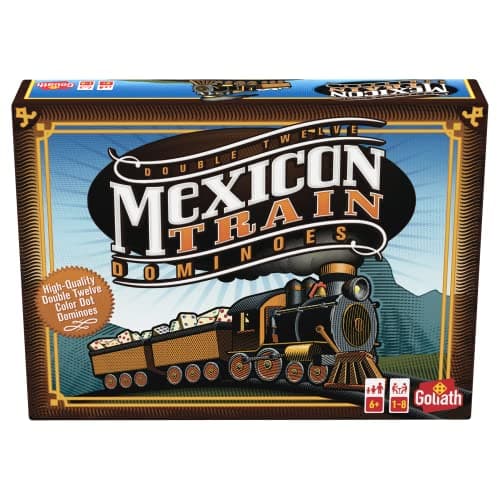 MEXICAN TRAIN DOMINOES - Jeu de Dominos pour Enfants dès 6 Ans - Jeu de Société Stratégique avec Dominos Colorés - Tous à Bord du Train Mexicain - Pour Jouer en Famille et entre Amis - 1 à 8 Joueurs