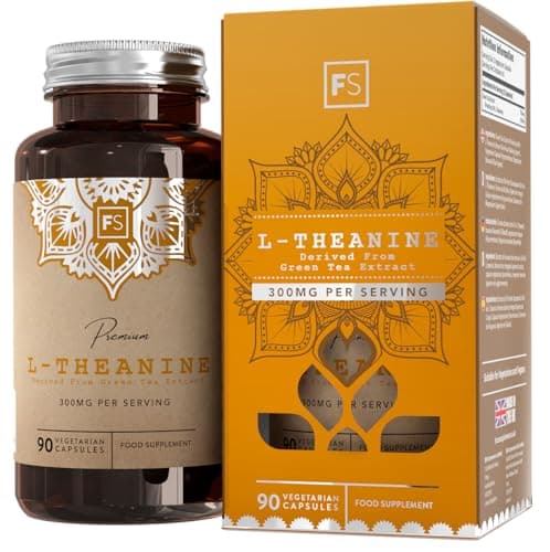 FS L Theanine | 90 Gélules Theanine A Base de Thé Vert - 750 mg Extrait de The Vert A Haute Teneur fournissant 300 mg de L-Theanine par portion | Sans OGM Sans Gluten | Fabriqué au Royaume-Uni