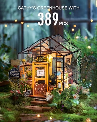 Rolife DIY Miniature Maison pour Adultes Maison des Fleurs de Cathy Maison de Poupée Maquette Kits de Construction pour Adultes Cadeau d'anniversaire pour Femmes et Filles