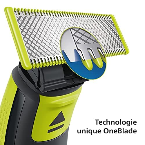 Philips OneBlade Authentiques Lames de rechange, pour rasoir/tondeuse électrique OneBlade, acier inoxydable robuste, taille, stylisation et rasage, lot de 5, (modèle QP250/50)