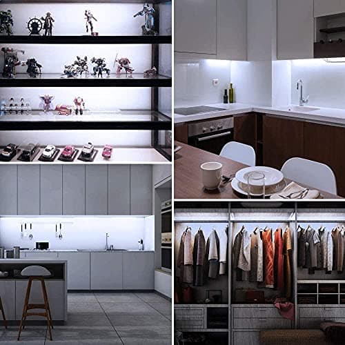 Cefrank LED Sous Vitrine, 4pcs 30cm barres lumineuses LED en V-Forme éclairage d'armoire 1200lm 12W, Blanc (6000K)