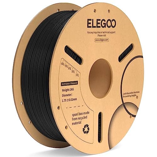 ELEGOO Filament PLA+ 1.75mm Noir 1KG, Filament pour Imprimante 3D Précision Dimensionnelle +/- 0.02mm Bobine de Carton Filament d'Impression 3D Convient à la plupart des Imprimantes 3D FDM
