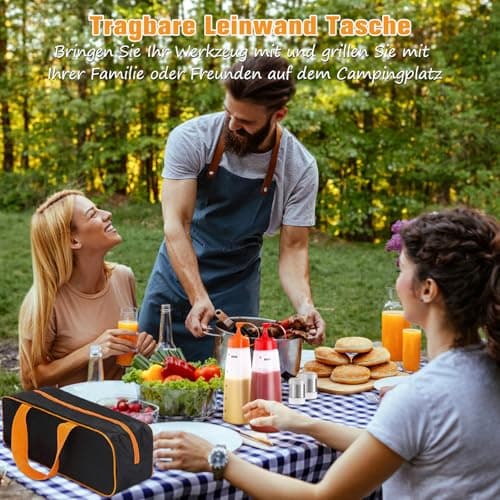 KOIUEYW Ustensiles Plancha, Accessoire Plancha Comprend Smash Burger, Cloche Plancha, Spatule Plancha, Kit Plancha Set Barbecue pour Teppanyaki Barbecue de Gril Camping, 18 Pièces
