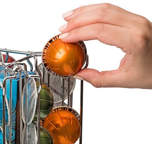 Cobb Industries® - Poséidon CH0019 - Porte Capsules Distributeur Présentoir Rotatif Tournant pour 58 capsules Nespresso Vertuo Acier chromé