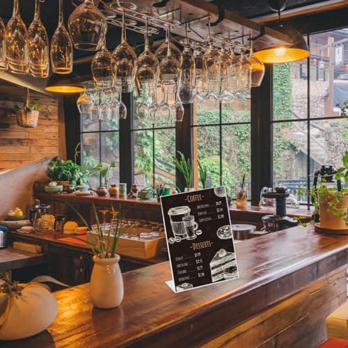 5PCS Presentoir de Table A4 en Acrylique, Porte de Menu A4 L-Standard, Support de Menu A4 en Acrylique pour Tables, Présentoir Support Plexi A4 pour Restaurant, Hôtel, école, Bureau, Conférence BUYGOO