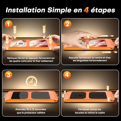 TOCOL Verre Trempé pour iPhone 17 Pro/iPhone 16 Pro, Dépoussiérage Automatique, Sans Bulles, Dureté 9H, Couverture Complète Protection, Coques de Téléphone Compatibles, 2 Pièces