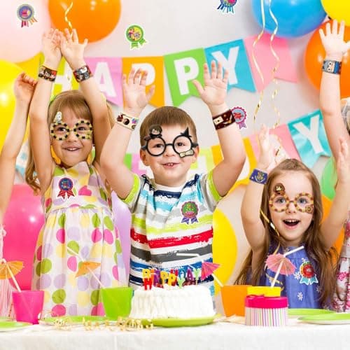 24 Pcs Harrry Potterr Anniversaire Fête Faveurs, 12 Pcs Slap Bracelets + 12 Pcs Party Lunettes, Set de Fête d'anniversaire pour Enfants, Cadeaux d'anniversaire Party Supplies pour Enfants Fille Garçon