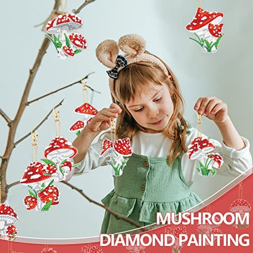 GMMG Diamond Painting Porte Clé 5D DIY Peinture Diamant Pendentifs Diamond Art Painting Keychain Kit pour Enfants Débutants Adultes (12 Pièces)