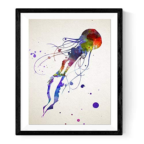 Nacnic Affiche de méduses pleine de couleurs. Cadeaux créatifs d'animaux. Images à encadrer avec des images d'animaux. Cadeau inoubliable pour un ami. Papier 250 grammes sans cadre.