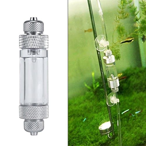 Compteur En Bulle De CO2 En Ligne Aquarium Avec Clapet Anti-Retour En Aluminium Simple Double Tête Non-Retour Bulle Counter Fish Tank Outil ( Double Head )